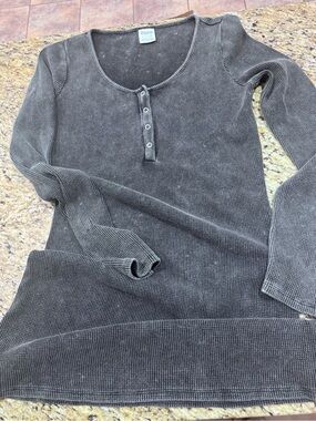 PINK Victoria's Secret Charcoal Waffle Thermal mini dress